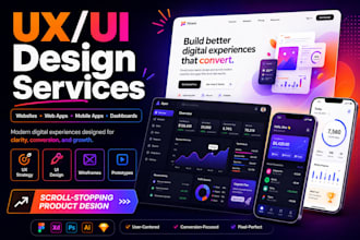 do UX UI design for web app, mobile app, in figma