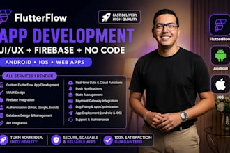 build flutterflow app ui ux firebase mobile app builder no code android ios app