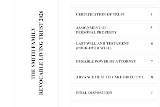 prepare a living trust and will