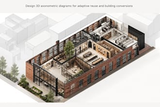 design 3d axonometric diagrams for adaptive reuse and building conversions