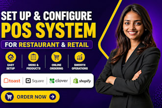 set up and configure pos system for restaurant and retail