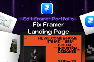 edit framer portfolio design framer portfolio website fix framer landing page
