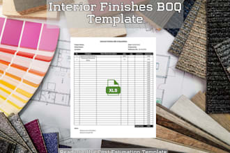 provide an interior finishing boq template in excel