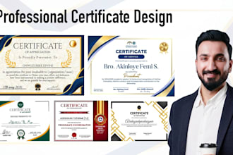 do professional certificate design, diploma certificate and award certificate