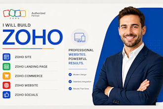 build zoho site, zoho landing page, zoho commerce, zoho website, zoho socials