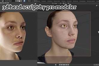 sculpt realistic photo to 3d bust likeness head model 3mf stl obj 3d printing