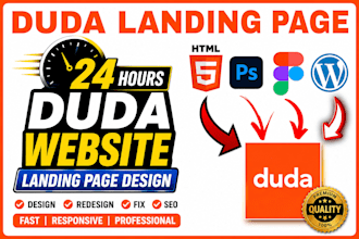 design a responsive landing page in duda website builder