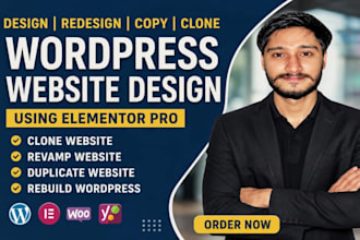 design and redesign, copy clone wordpress website design using elementor pro