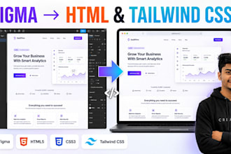 convert figma to html and tailwind css website