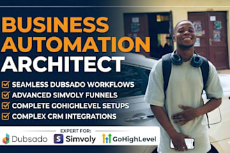build dubsado workflow, simvoly funnel, gohighlevel CRM automation, website