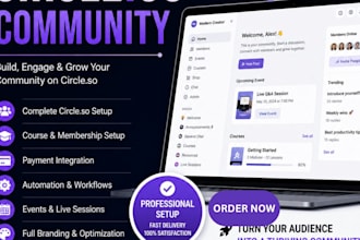 set up circle so community, online course and membership site