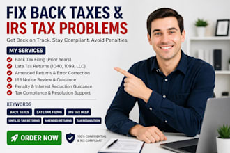 fix your back taxes, file late irs returns and resolve tax issues
