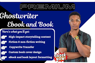 write a professional, engaging ebook, novel, cookbook or fitness book
