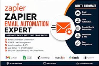 build zapier email automation, workflows and CRM automation