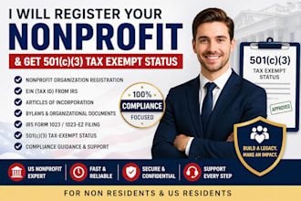 register your US nonprofit 501c3 and file irs 1023 or 1023 ez