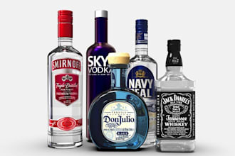 design premium liquor bottle label, whiskey gin vodka branding beer label design
