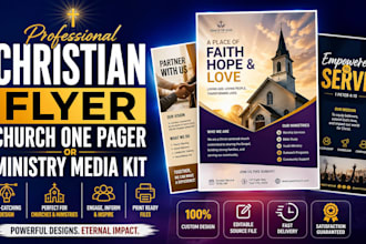 design christian flyer, church one pager, or ministry media kit