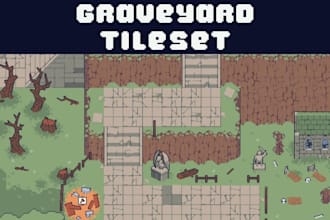 do 2d top down pixel art background  2d sprite sheet tileset rpg game map asset