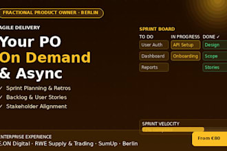 be your fractional product owner for sprint planning, backlog and agile delivery