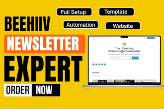 setup beehiiv, beehiiv newsletter design, beehive landing page, beehiiv website