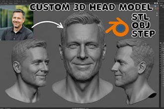 convert 2d to 3d head 3d bust scale size head model stl obj 3d print