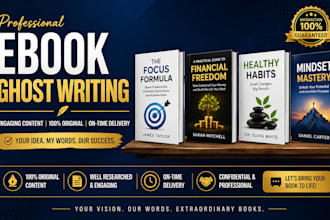 be your non fiction ebook ghostwriter, self help ebook romance ghost book writer