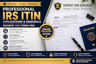 professionally prepare and file irs itin applications and renewals