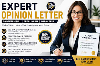 draft expert opinion letters for employment and immigration cases