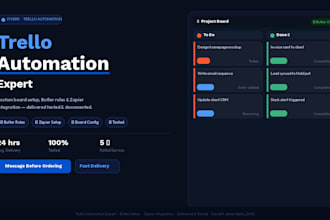 set up trello automation, trello board management, project workflow automation