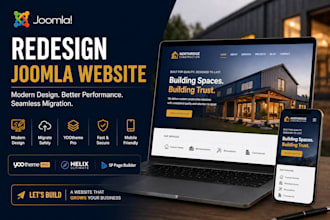 redesign joomla website, migrate homey yootheme pro, wordpress joomla template