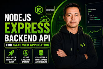 build nodejs express backend API for saas web application