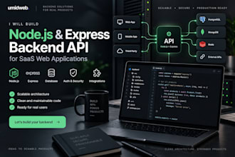 build nodejs express backend API for saas web application