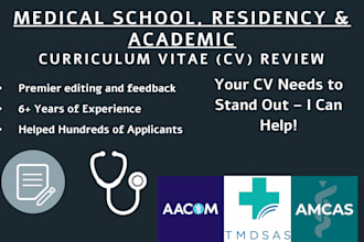 edit, review, and write a high impact CV
