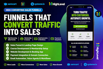build systeme io sales funnels, landing pages and gohighlevel sales funnels