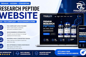 research peptide website ruo fda compliant peptide website woocommerce store