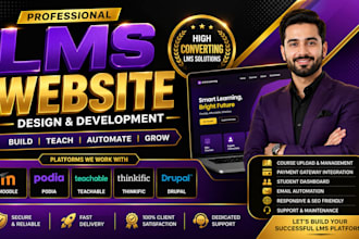 do moodle lms podia website teachable website thinkfic website drupal website
