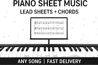 create piano sheet  and accurate lead sheets for any song