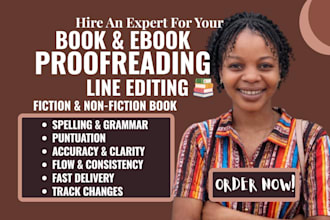 do professional book proofreading and line editing your novel, book, manuscript