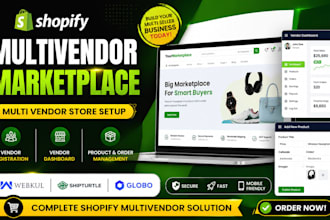 build shopify multivendor marketplace website multi vendor store seller setup