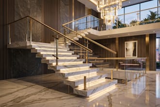 create cinematic modern staircase design with realistic 3d visualization