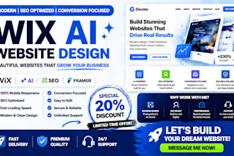 create wix ai business website landing page ui ux seo framer agency website