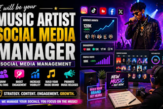 be your music artist social medial manger, social media management