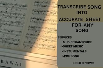 transcribe song into accurate sheet music for any instrument