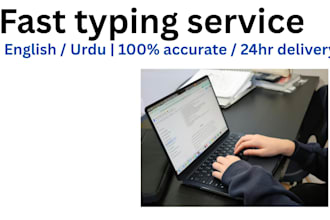 do fast english and urdu typing in PDF to word in 24 hrs