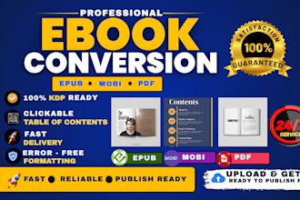 do ebook formatting and epub conversion for kindle kdp