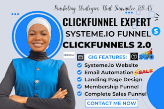 design premium sales funnel system in systeme io or clickfunnels