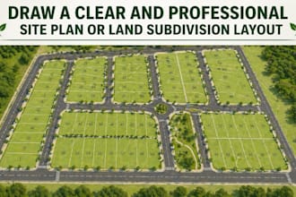 draw a clear and professional site plan or land subdivision layout