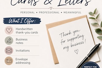 handwrite personalized letters, cards, and envelopes