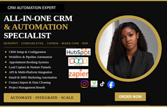 setup instagram ads manychat hubspot calendly makecom workflow automation