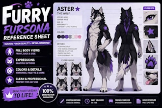 create a furry fursona reference sheet